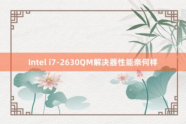 Intel i7-2630QM解决器性能奈何样