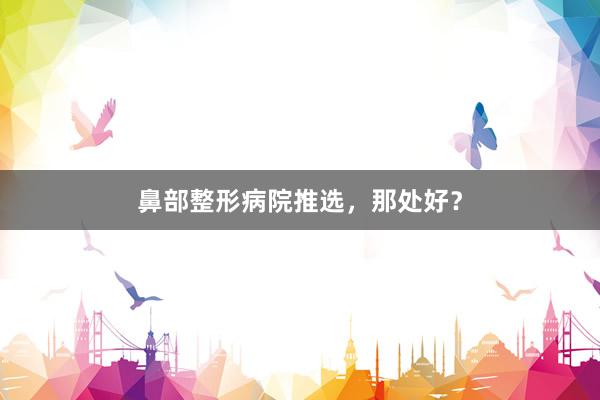 鼻部整形病院推选，那处好？